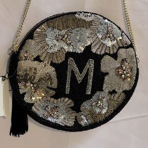 Anthropologie Beaded Initial M Clutch